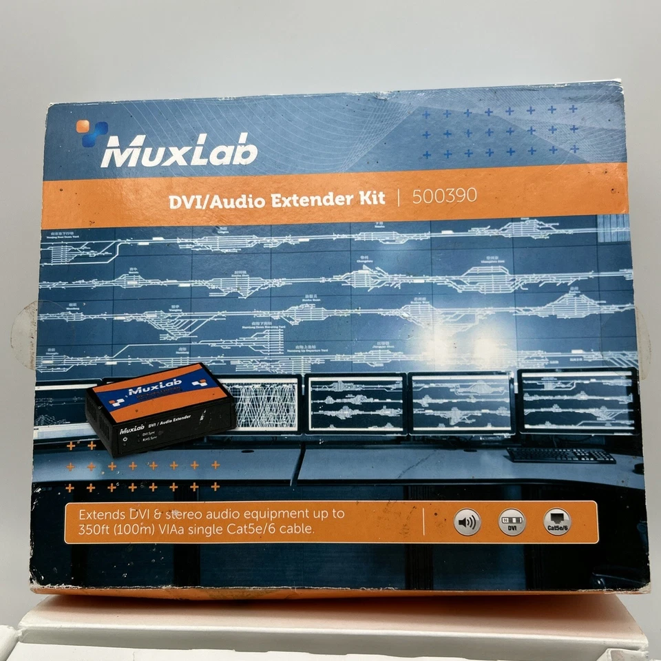 MuxLab DVI & AUDIO EXTENDER Kit TRANSMITTER & Reciever 110-220V #500390 - Image 2 of 4