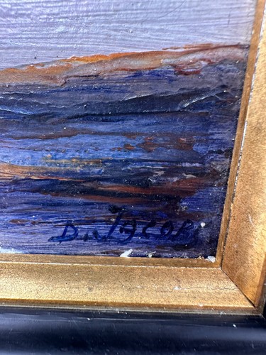 Tableau HsP de Dieudonné JACOBS (1887-1967) "Paysage marin ou retour de pêche" - Foto 3 di 11