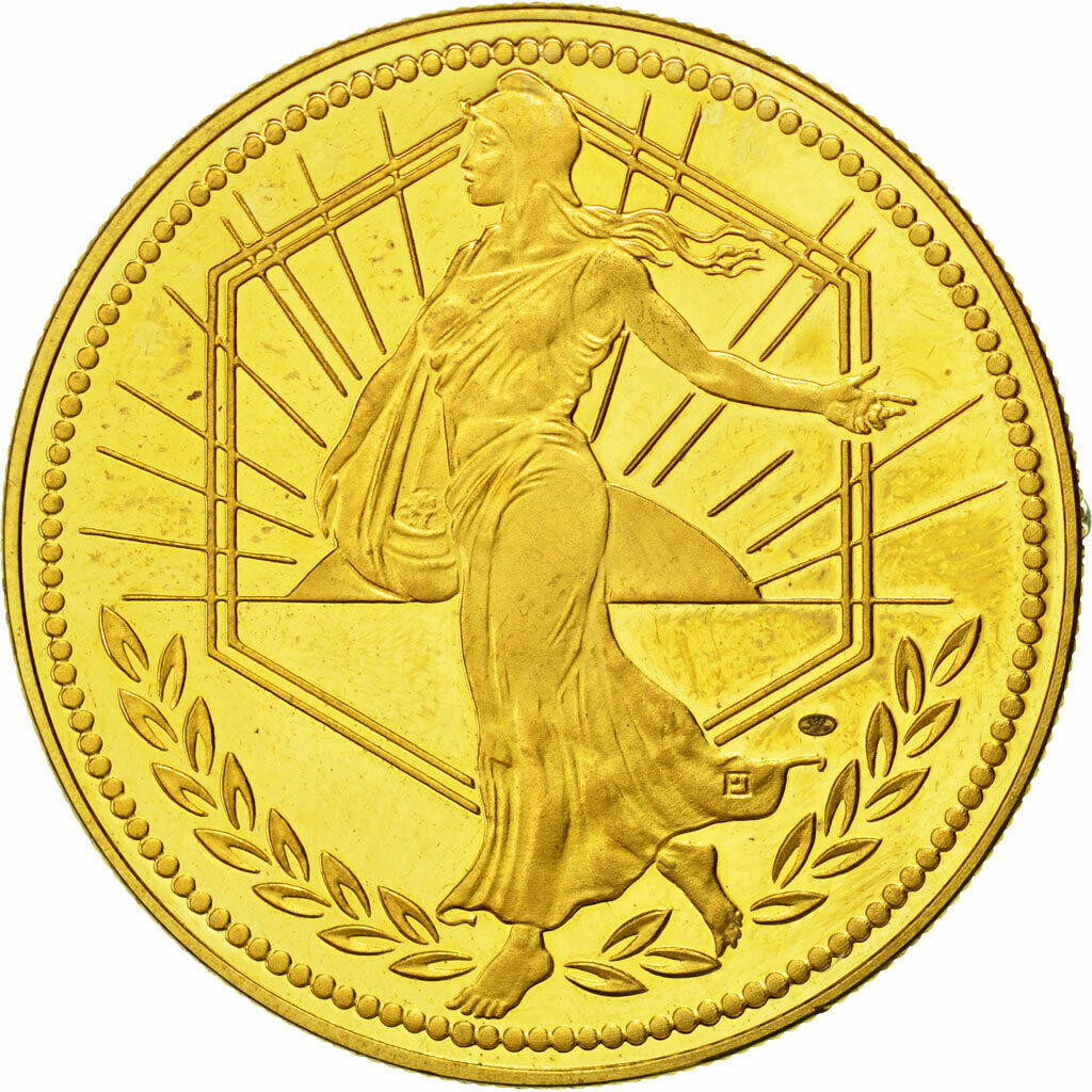 [#555007] France, Medal, L'Europe, La Semeuse, 2001, MS, Gilt Br