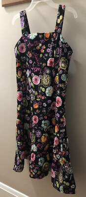 Vtg Karin Stevens Tiered Sundress 10 Fruity Smocking Vibrant Soft Girl Eclectic