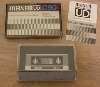 MAXELL UD C90 Type I Vintage Audio Kassette mit Einleger Rare ca.1972-75 & UD 60