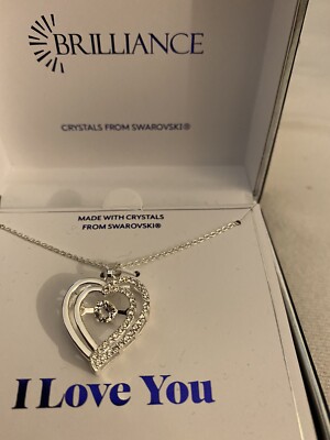 Brilliance I Love You Necklace Made With Crystals