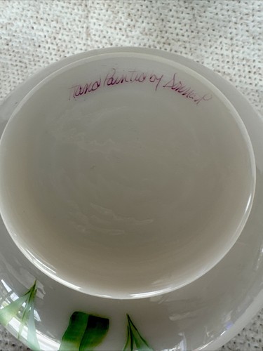Vintage Mid Century Modern FENTON Bowl Handpainted & Signed Donna R ! - Picture 3 of 5