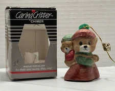 Porcelain Caring Critter Bear Chimer by Jasco 