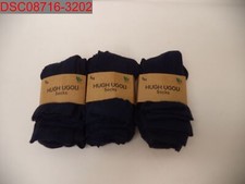 NWOT - Qty 6 Packs Hugh Ugoli Unisex Adult Navy 3 Pairs Dress Socks, One Size