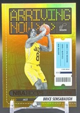 2023-24 Panini Hoops Basketball #12 Brice Sensabaugh Arriving Now Gold Foil Jazz