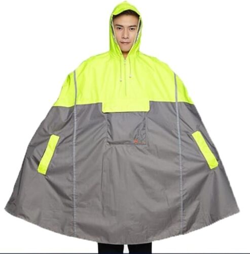 Lightweight Cycling Rain Poncho Bike Hooded Raincoat Cape Breathable Waterproof - Picture 2 of 4