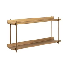 Kate and Laurel Dominic Modern Metal Bathroom Shelf, 28 x 7 x 15, Dark Gold, ...