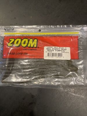 Zoom Super Salt Plus 7  Mag Shakey Head Green Pumpkin