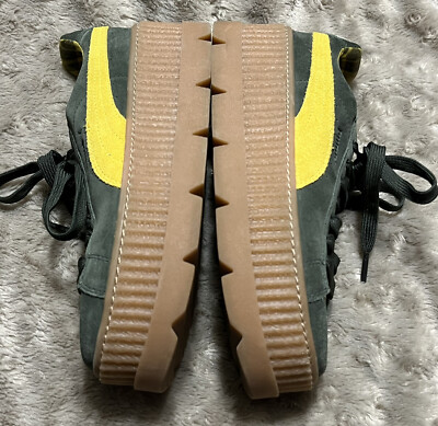 Puma x Rihanna Fenty Cleated Creeper Lace-Up Green Suede Puma x Rihanna Fenty Cleated Creeper Lace-Up Green Suede