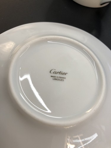 Cartier Original Tea Set for 1 in Porcelain Limoges - Set Tazza da The - Picture 2 of 2