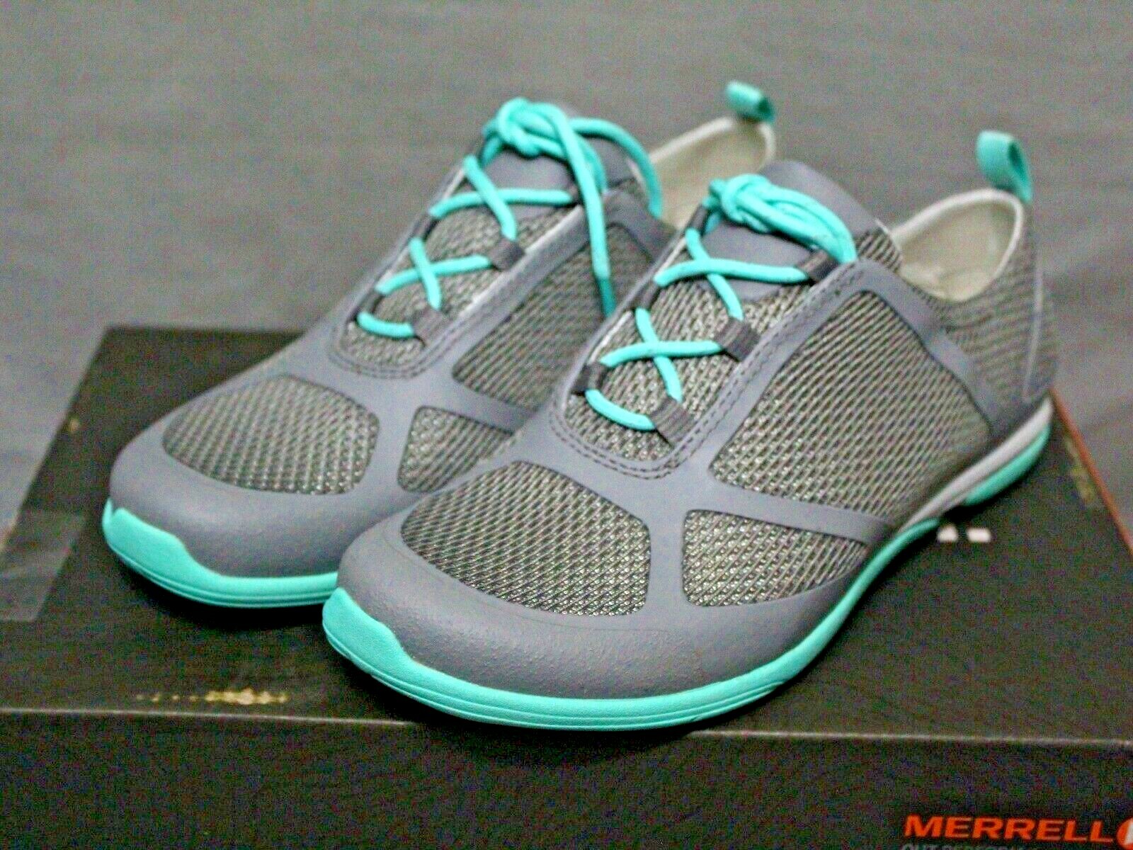 MERRELL scarpe da ginnastica piatte con lacci in tessuto grigio taglia 5 M nuove