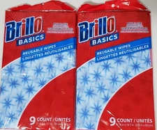 SET OF 2 Brillo Basics Reusable Wipes Multi Use 9 Count