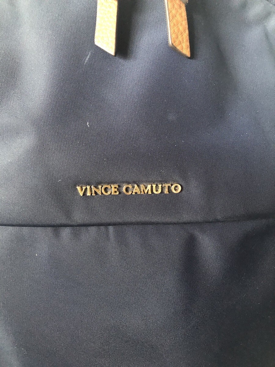 Vince Camuto Blue/Navy Nylon Backpack Laptop Unisex Leather  display picture 3