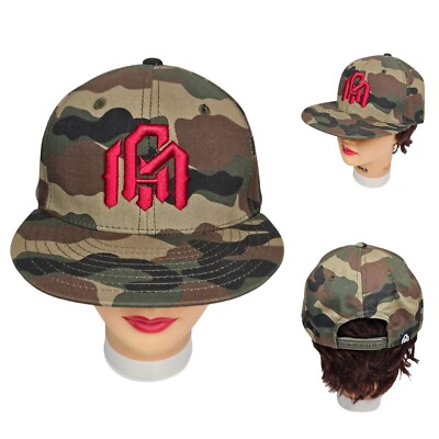 Into The Am Snapback Camo Hat Snapback Cap Red Logo EDM Festival Adjustable