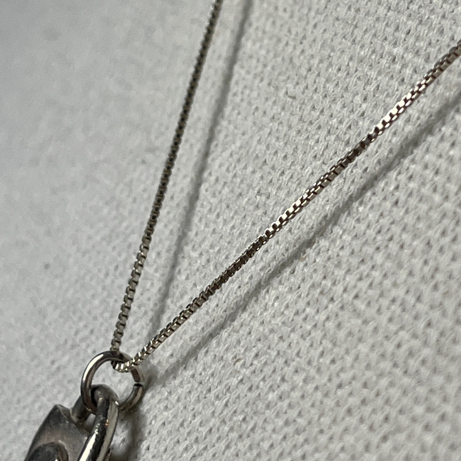 Sterling Silver Abstract Rectangle Pendant 18” Ne… - image 3