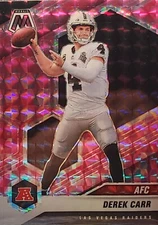 2021 Panini Mosaic - Variations AFC Derek Carr #229 Camo Pink Mosaic Prizm