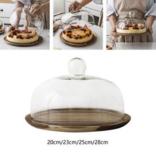 Holz Kuchen Tablett Pizza Staubdicht Dekoration mit Kuppel Dessert Display für Party