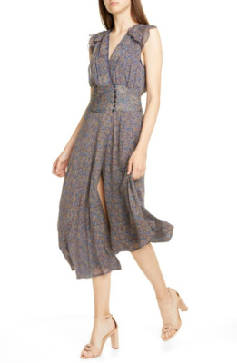 Ba&sh 'MERYL' Asymmetric Floral Print Dress - MSRP $395 - Size Sml  -70% OFF