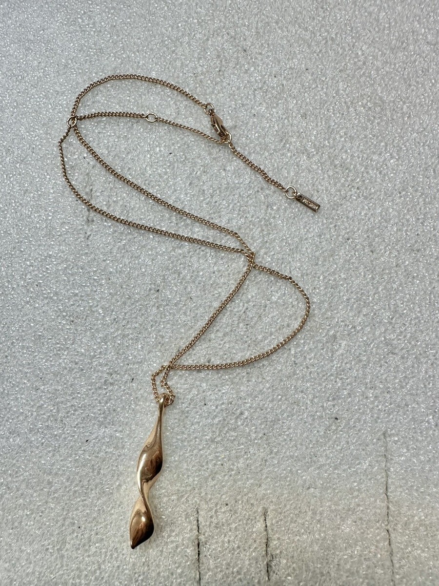 Pilgrim Brand Rose Golden 19” Swirl Abstract Pendant Necklace