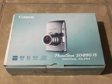 Canon PowerShot SD890 IS 10MP Silver Digital Camera W/ Box Battery Manual