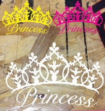 Cute Princess Tiara Girl Vinyl Wall Window Car Truck Decal Sticker - 24" wide Pr
