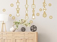 Wandsticker Wandtattoo Aufkleber Wand Deko Weihnachten Girlanden Schneeflocken