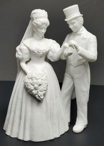 Dept 56 SILHOUETTE TREASURES 'To Have and To Hold' Bride Groom WEDDING Boxed - Picture 2 of 11