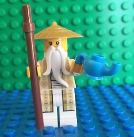 Lego SENSEI WU Golden Rope Master minifig Ninjago White Tea 70751 Sensai Woo NEW
