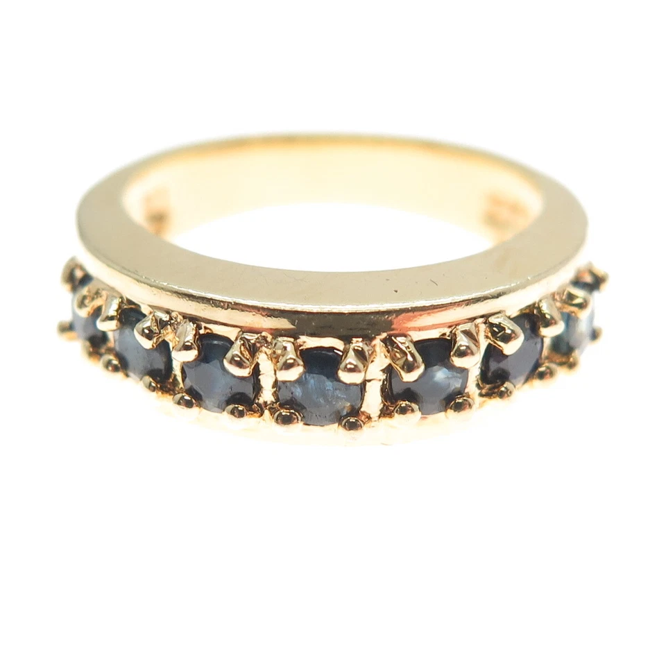 Anillo ROSS SIMONS Plata de Ley 925 Chapado en Oro Zafiro Real Gema Talla 5.25 Foto 3 de 4