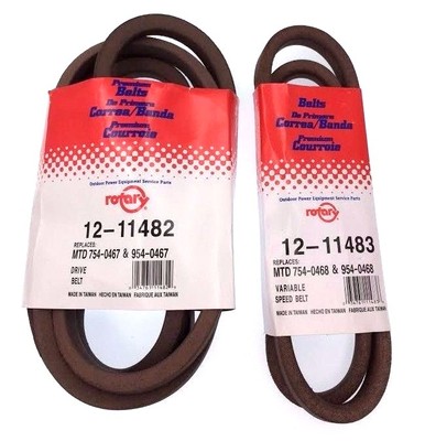 1 Set Variable Speed Drive Belts 112-0301 Craftsman 34013 MTD 754-0467 754-0467A