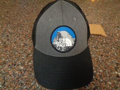 North Face Mudder Trucker Hat Logo Black Charcoal Gray Snapback