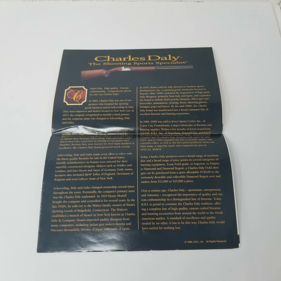 Charles Daly Centerfire Rimfire Empire Tiro Deportes Catálogo De Colección 1993 Foto 3 de 4