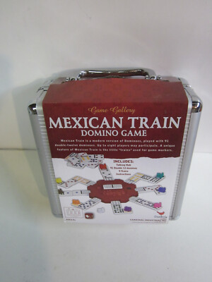Mexican Train Domino Game in Aluminum Carry Case Game Gallery 2007 cardinal new