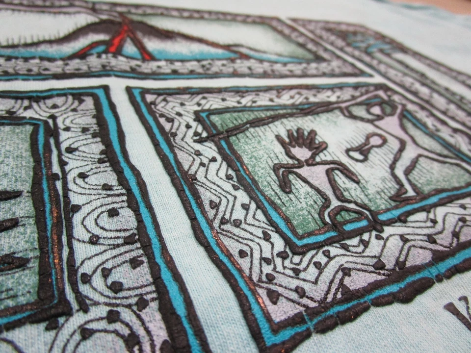 Camiseta Hawaiana Vintage Años 90 (L) Palmeras Volcán Maui Kauai Kona Arte Adulto Foto 4 de 4