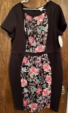 Boutique Black and Floral Bodycon Dress NWT Size 2X
