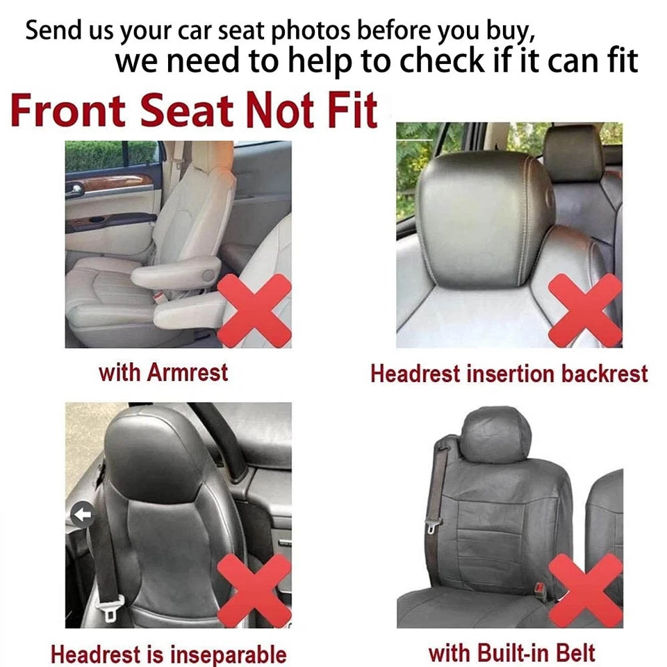 Full Set For Dodge Charger Deluxe Leather Car 5-Seat Covers Front & Rear Cushion Foto 4 de 4