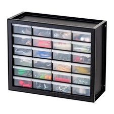IRIS USA 24-Drawer Plastic Storage Organizer Made in USA