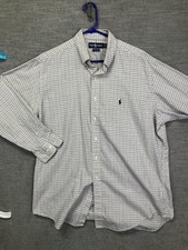 Ralph Lauren Yarmouth Shirt Mens 16.5 32 33 Check Plaid Cotton Button Down