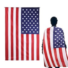 XIHIRCD 4th of July American Flag Cape Cloak, USA Medium, Red, Blue, White