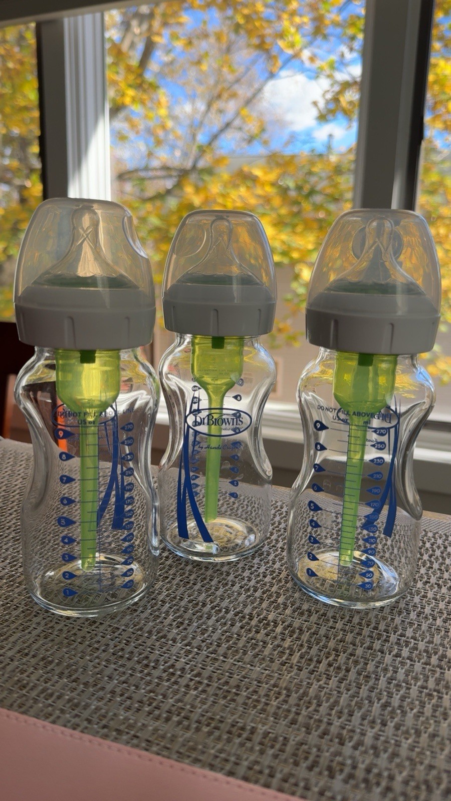 Dr. Brown's 9oz Natural Flow Anti-Colic Baby Bottle Wide-Neck Glass