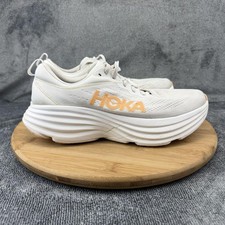 Hoka One One Bondi 8 Shoes Womens Size 9 White Running Sneakers 1127952 WLP