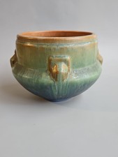 nice 4 Roseville Pottery Artcraft Jardiniere Cache Pot Art Deco green & blue