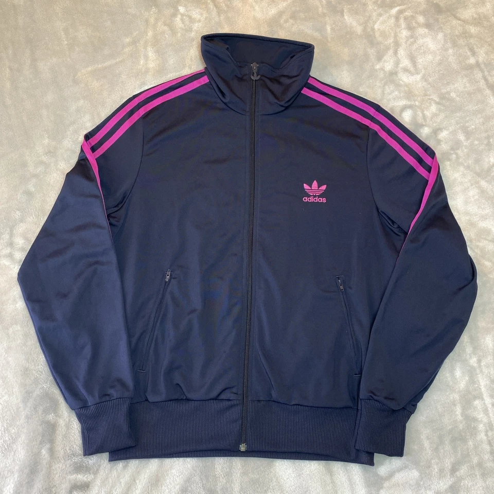 Chaqueta de Pista Adidas Originales Firebird Para Mujer Grande Azul Rosa 3 Rayas Foto 2 de 4