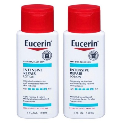 2pk Eucerin Intensive Repair Very Dry Skin Lotion Fragrance Free Moisturizer 5oz