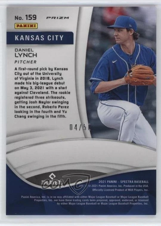 2021 Panini Spectra Rookies Neon Blue Prizm /50 Daniel Lynch #159 Rookie RC - Image 2 of 2