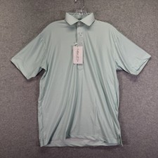 Collars  Co Dress Collar Polo Shirt Mens S Green Striped Featherweight Stretch