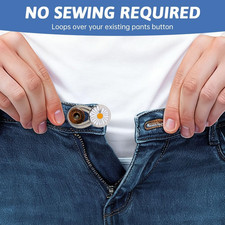 36pcs Waist Extender for Jeans, No-Sew Button Expander for Pants, Skirts, Dre...