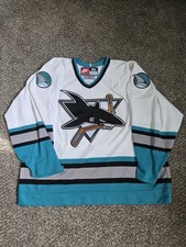 Vtg Men’s Nike San Jose Sharks Sharkie Mascot Jersey Sewn 90s Sz 56 Game Worn