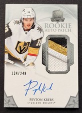 21-22 UPPER DECK THE CUP ROOKIE AUTO PATCH PEYTON KREBS RC #130 134/249 MINT